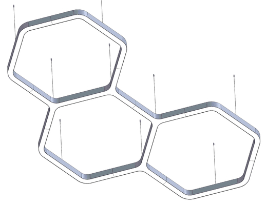 Hexagon LED Lumière linéaire personnalisée LED Lumière pour centre commercial